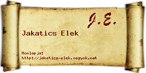 Jakatics Elek névjegykártya