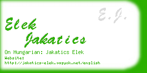 elek jakatics business card